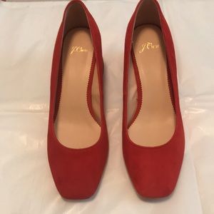 J Crew Block-heel pumps in suede size 10